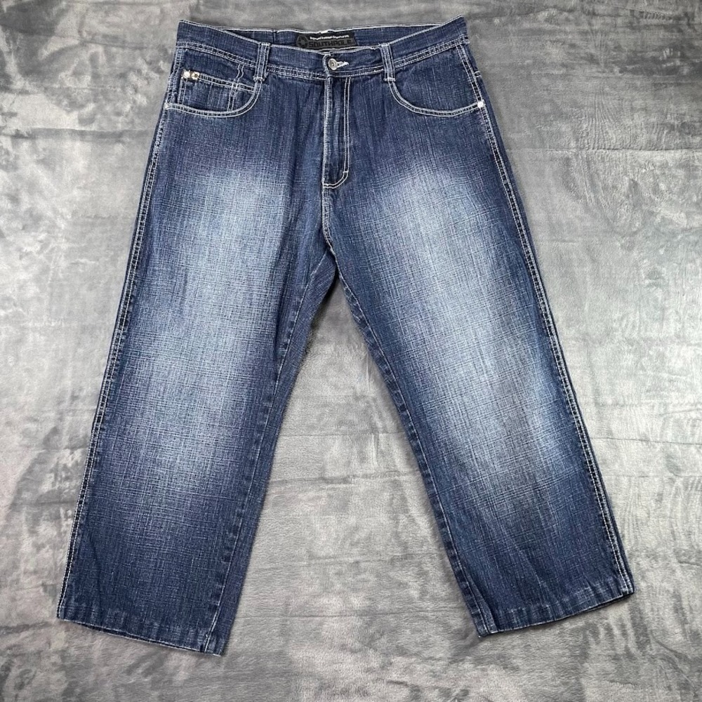 Vintage SouthPole Jeans Men's Size 36x25 Y2K‎ 4180 Relaxed Baggy Wide Leg Blue